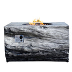 50000 Btu 40 Gray Aluminum Natural Gas Rectangular Fire Pit with Cover