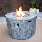50000 Btu 40 Gray Aluminum Natural Gas Round Fire Pit Table with Cover
