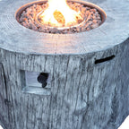 50000 Btu 40 Gray Aluminum Natural Gas Round Fire Pit Table with Cover