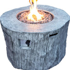 50000 Btu 40 Gray Aluminum Natural Gas Round Fire Pit Table with Cover