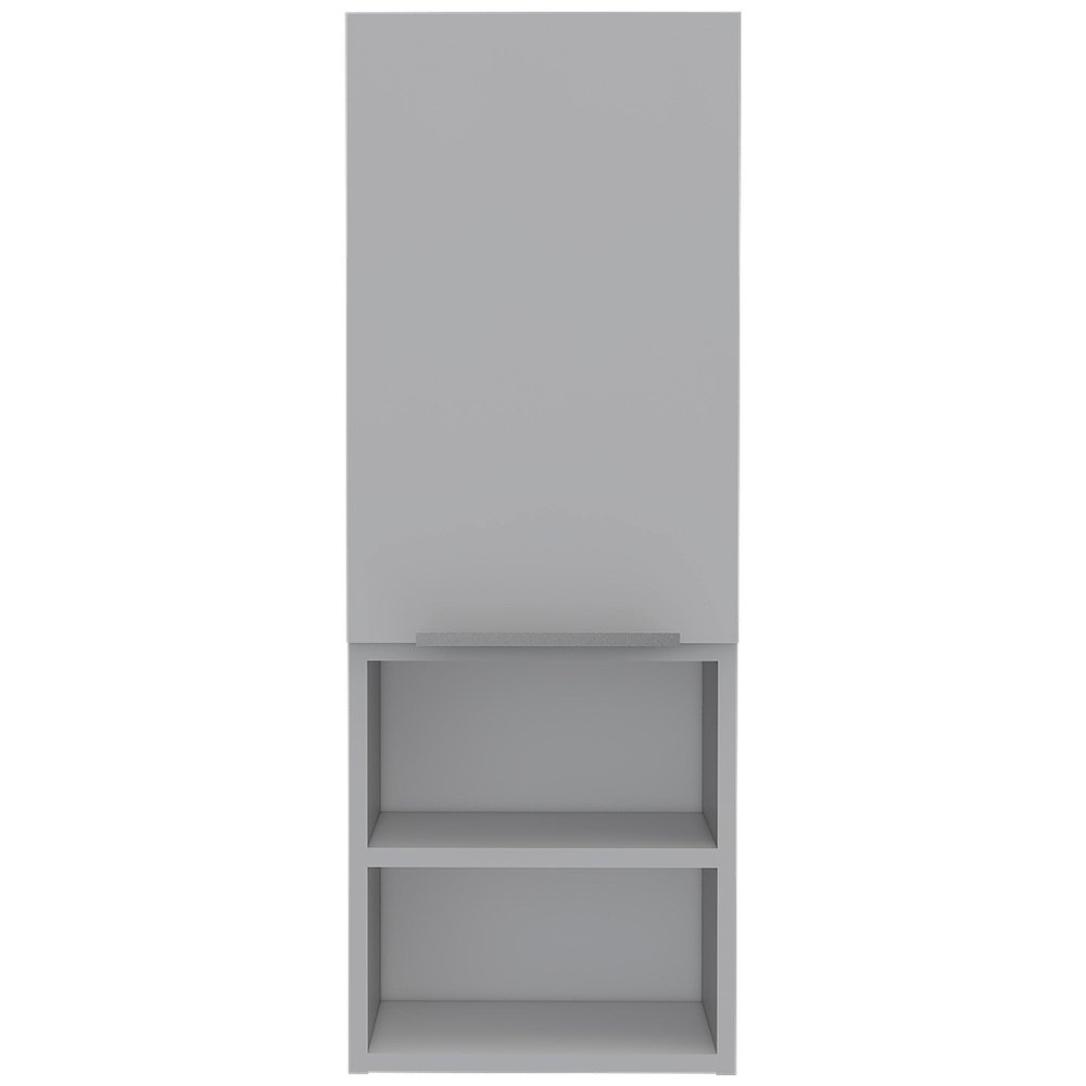 White Wood Wall Mounted Single Door Medicine Cabinet - 12-inch
