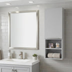 White Wood Wall Mounted Single Door Medicine Cabinet - 12-inch