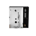 Black Wood Floating Single Door Bathroom Vanity and Medicine Cabinet - 18-inch