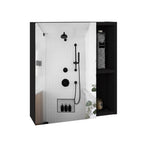 Black Wood Floating Single Door Bathroom Vanity and Medicine Cabinet - 18-inch