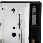 Black Wood Floating Single Door Bathroom Vanity and Medicine Cabinet - 18-inch