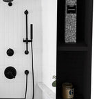 Black Wood Floating Single Door Bathroom Vanity and Medicine Cabinet - 18-inch