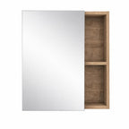Natural Wood Wall Mounted Single Door Medicine Cabinet - 18-inch