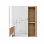 Natural Wood Wall Mounted Single Door Medicine Cabinet - 18-inch