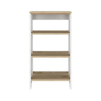 Natural and White Wood Linen Cabinet - 17-inch