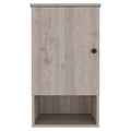 Light Gray Wood Wall Mounted Single Door Medicine Cabinet - 16-inch