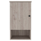 Light Gray Wood Wall Mounted Single Door Medicine Cabinet - 16-inch