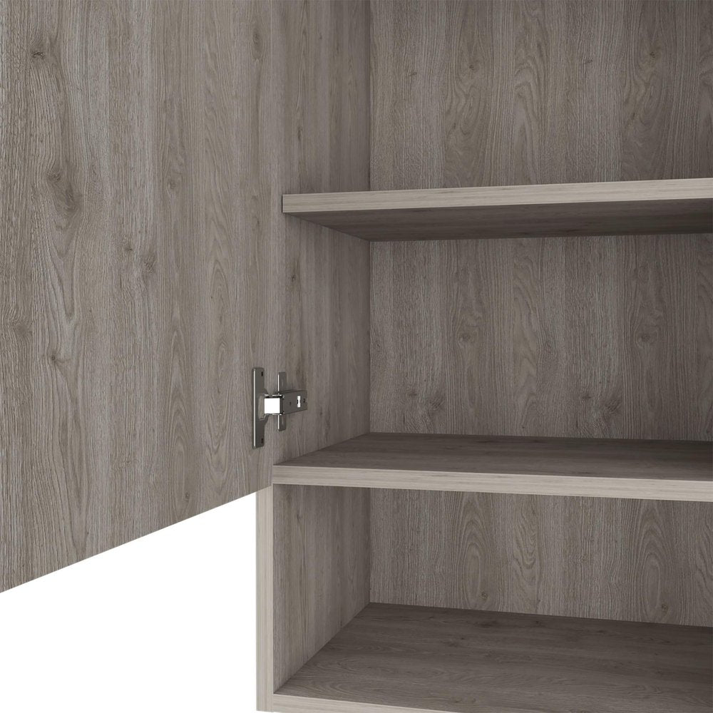 Light Gray Wood Wall Mounted Single Door Medicine Cabinet - 16-inch