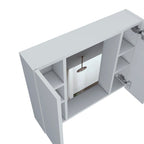 White Wood Wall Mounted Double Door Medicine Cabinet - 24-inch