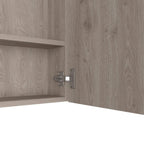 Light Gray Wood Floating Single Door Bathroom Vanity and Medicine Cabinet with Mirror