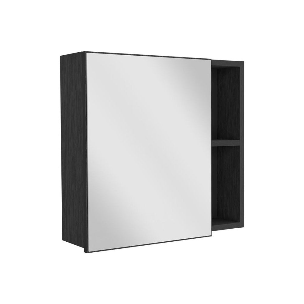 Black Wood Wall Mounted Single Door Medicine Cabinet - 20-inch