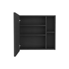 Black Wood Wall Mounted Single Door Medicine Cabinet - 20-inch