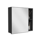 Black Wood Wall Mounted Single Door Medicine Cabinet - 20-inch