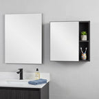 Black Wood Wall Mounted Single Door Medicine Cabinet - 20-inch