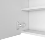 White Wood Floating Single Door Bathroom Vanity and Medicine Cabinet with Mirror