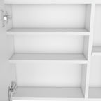 White Wood Floating Single Door Bathroom Vanity and Medicine Cabinet with Mirror