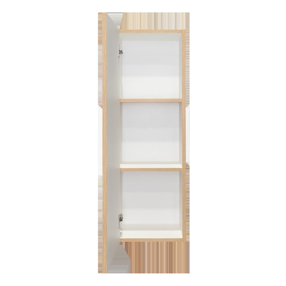Natural Wood Wall Mounted Single Door Medicine Cabinet - 13-inch