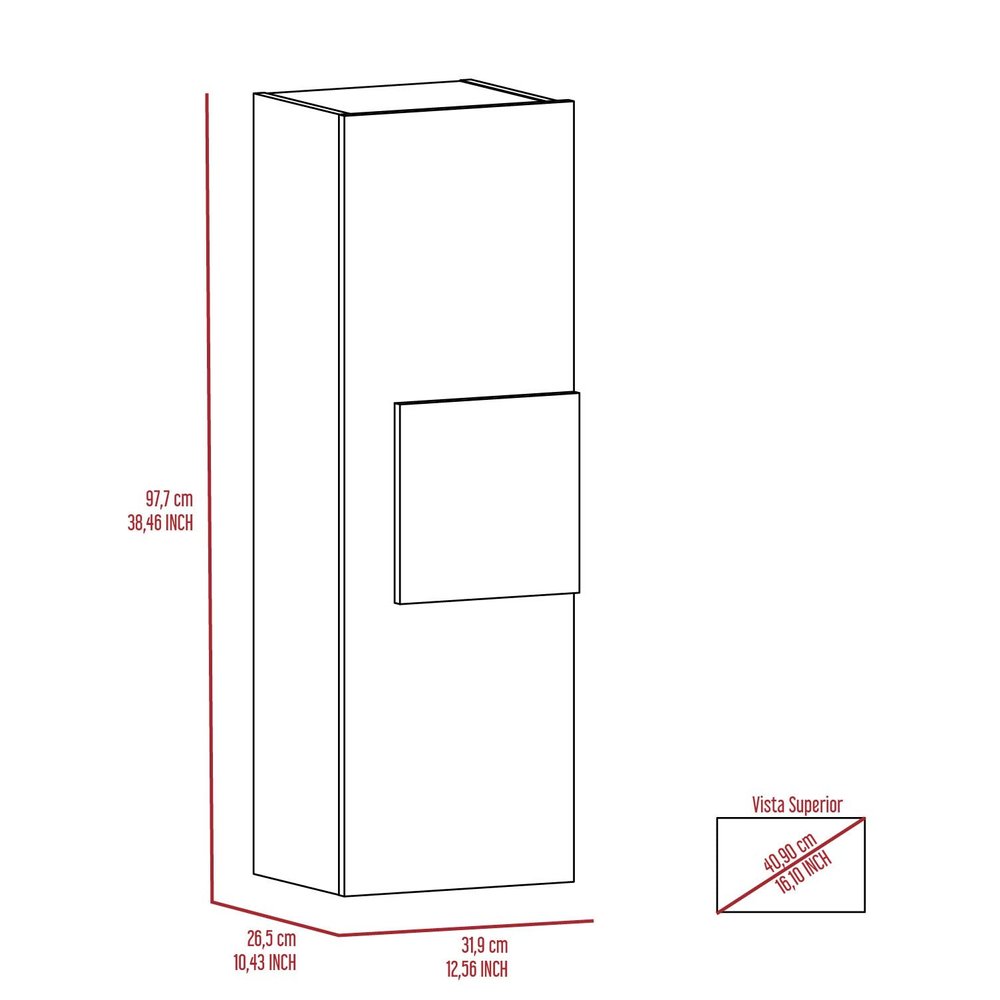 Natural Wood Wall Mounted Single Door Medicine Cabinet - 13-inch
