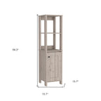 Light Gray Wood Freestanding Single Door Bathroom Vanity - 16-inch