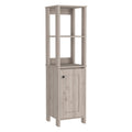 Light Gray Wood Freestanding Single Door Bathroom Vanity - 16-inch