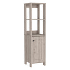 Light Gray Wood Freestanding Single Door Bathroom Vanity - 16-inch