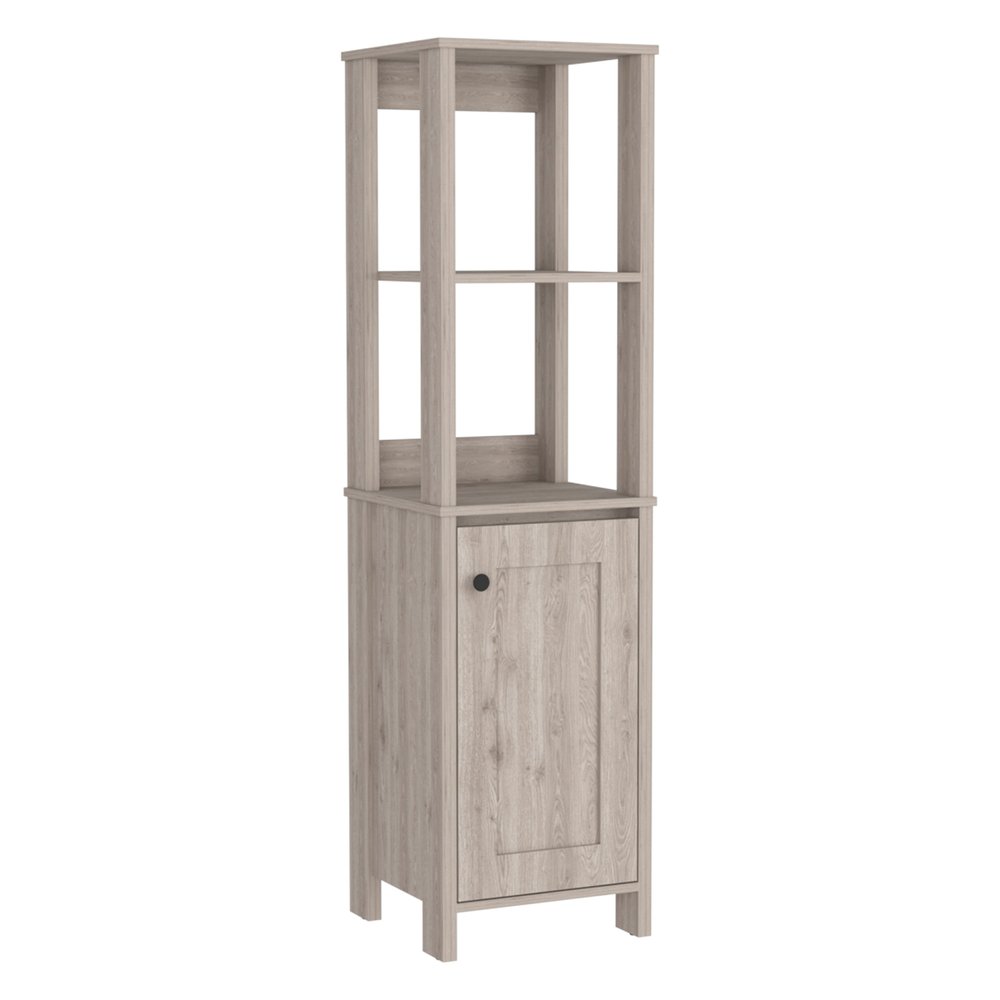 Light Gray Wood Freestanding Single Door Bathroom Vanity - 16-inch