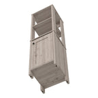 Light Gray Wood Freestanding Single Door Bathroom Vanity - 16-inch