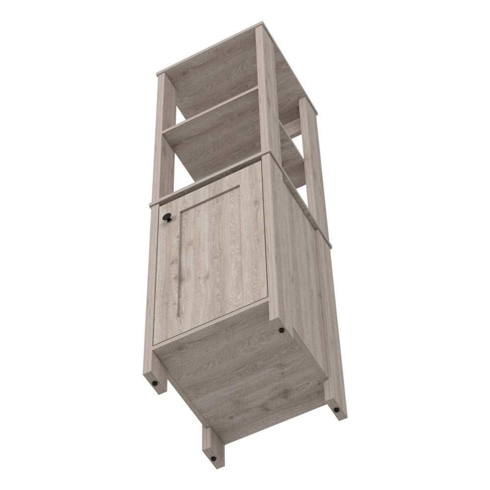 Light Gray Wood Freestanding Single Door Bathroom Vanity - 16-inch