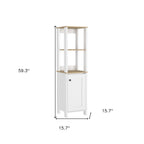 White Wood Freestanding Single Door Bathroom Vanity - 16-inch