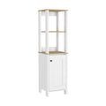White Wood Freestanding Single Door Bathroom Vanity - 16-inch