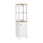 White Wood Freestanding Single Door Bathroom Vanity - 16-inch