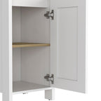 White Wood Freestanding Single Door Bathroom Vanity - 16-inch