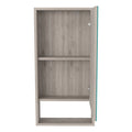 Light Gray Wood Floating Single Door Bathroom Vanity and Medicine Cabinet with Mirror