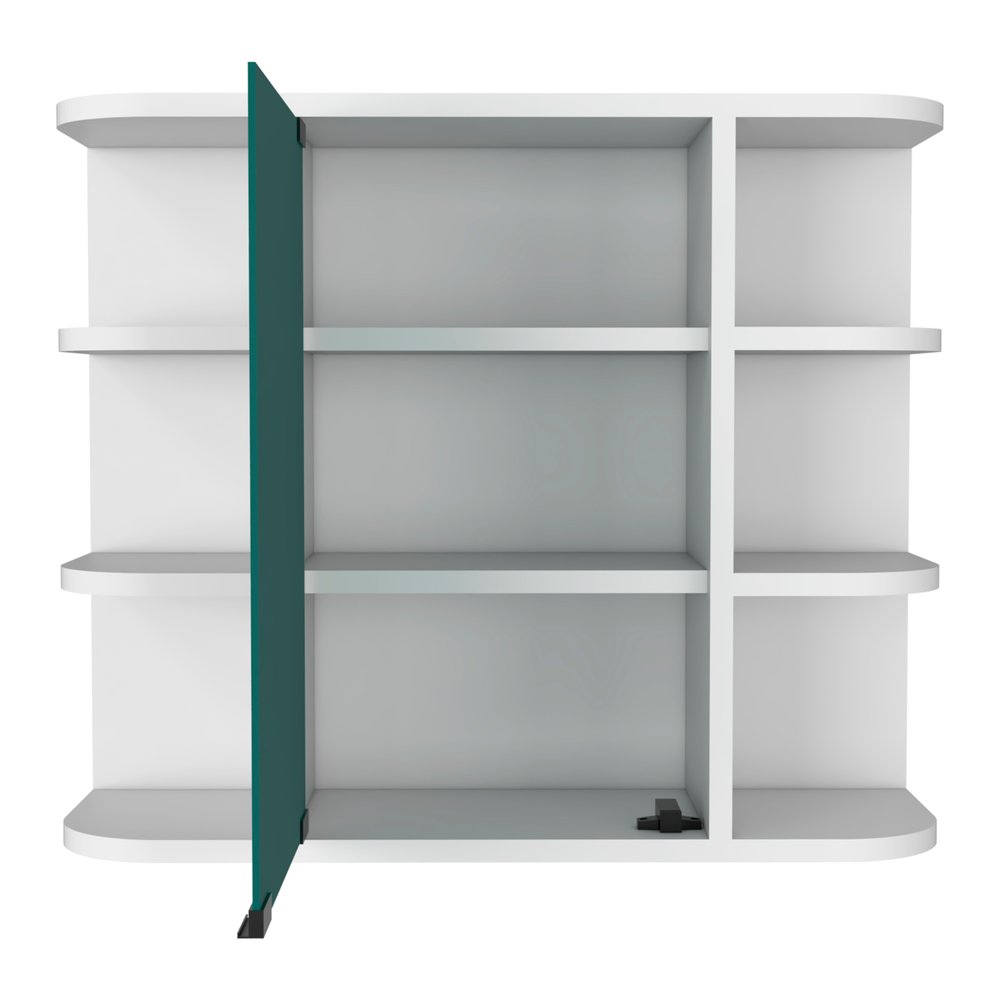 White Wood Wall Mounted Single Door Medicine Cabinet - 24-inch