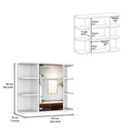 White Wood Wall Mounted Single Door Medicine Cabinet - 24-inch