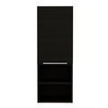 Black Wood Wall Mounted Single Door Medicine Cabinet - 12-inch