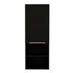 Black Wood Wall Mounted Single Door Medicine Cabinet - 12-inch