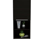 Black Wood Wall Mounted Single Door Medicine Cabinet - 12-inch