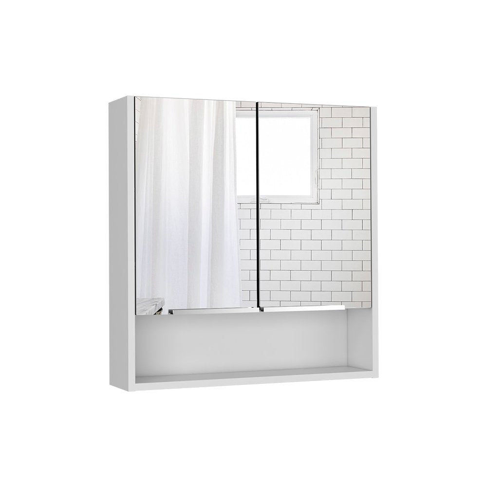 White Wood Wall Mounted Double Door Medicine Cabinet - 24-inch