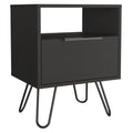Black Wood Nightstand - 22-inch