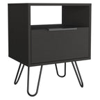 Black Wood Nightstand - 22-inch