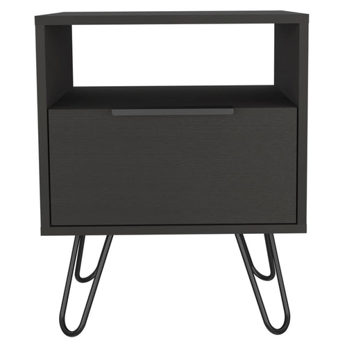 Black Wood Nightstand - 22-inch