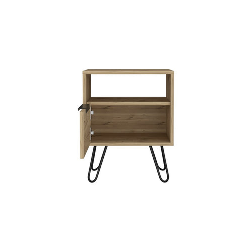 Beige Wood Nightstand - 22-inch