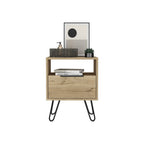 Beige Wood Nightstand - 22-inch