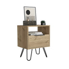 Beige Wood Nightstand - 22-inch