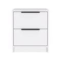 White Wood Two Drawer Nightstand - 19-inch
